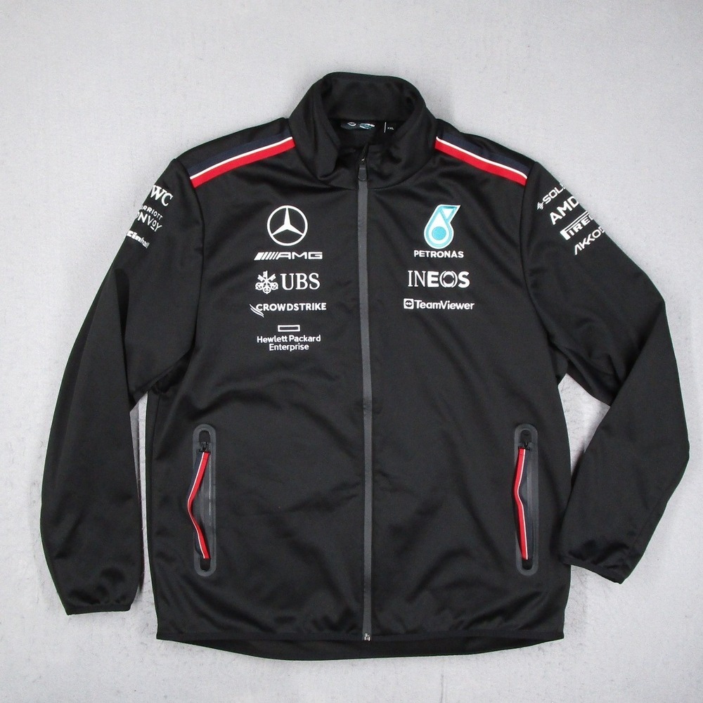Mercedes-AMG Petronas F1 Team Jacket Mens XXL Black Softshell Full Zip Racing